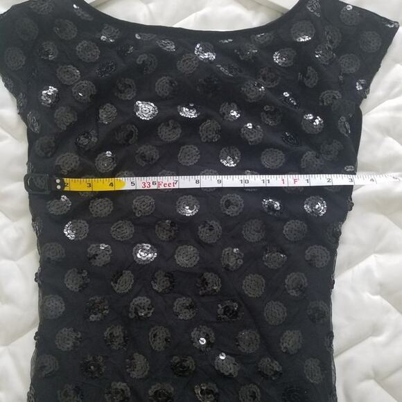 SEQUIN VELVET NWOT MINI COCKTAIL EMBELLISHED DRESS - S - Picture 7 of 9